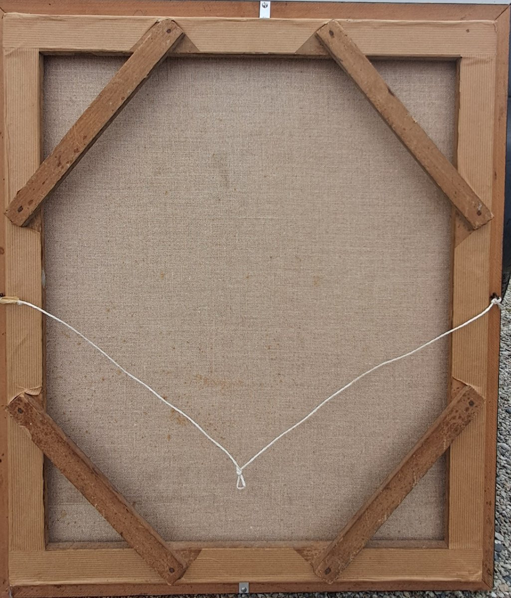 Troubadour Period Oil Painting Circa 1840. Deveria, Noble Nobility, Cartomancy, Cards, Mage, Seer, 19th Century-photo-4