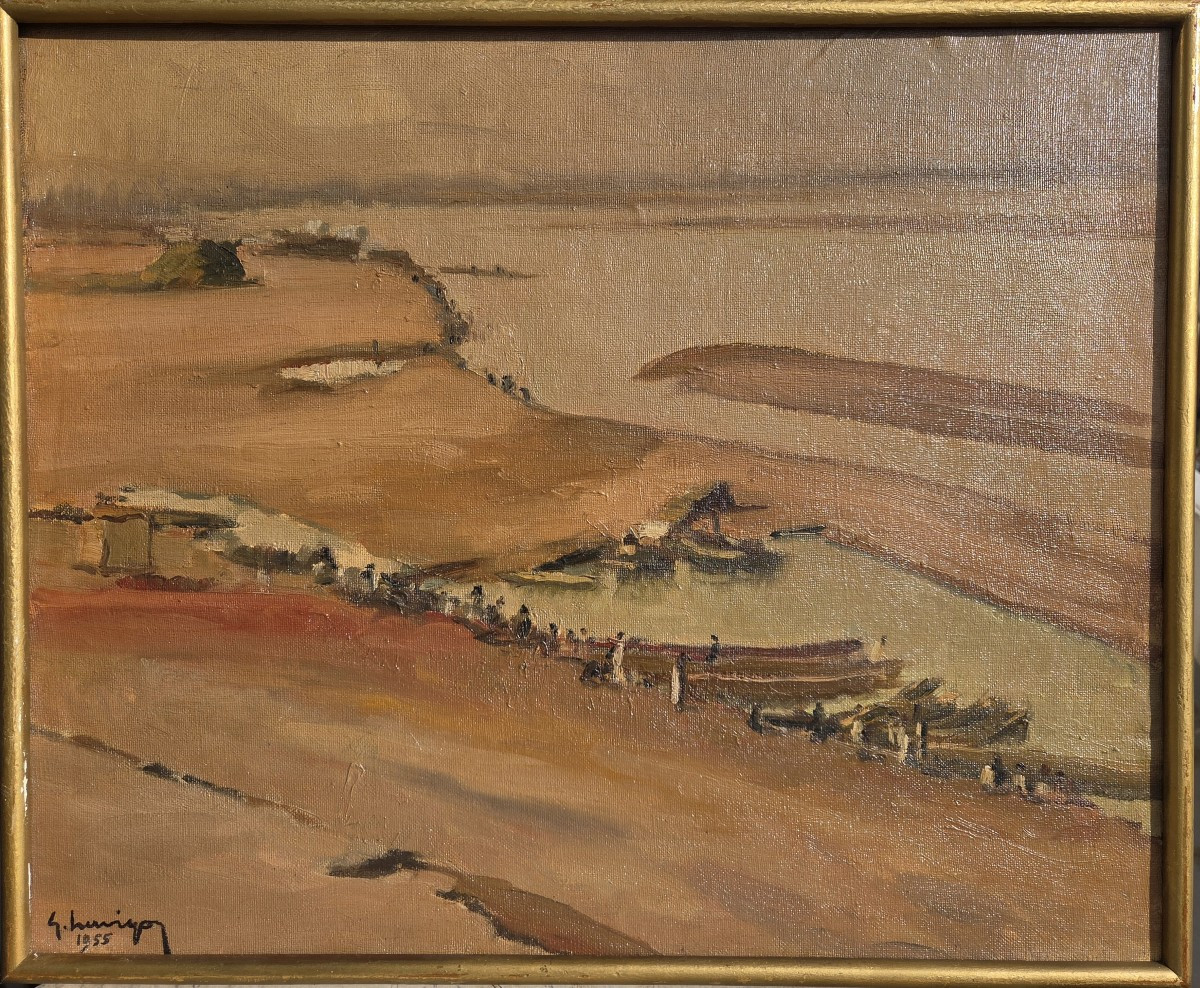 Gustave Hervigo (1896-1993) Fort-lamy Chad Marine Painter Traveler Chari River