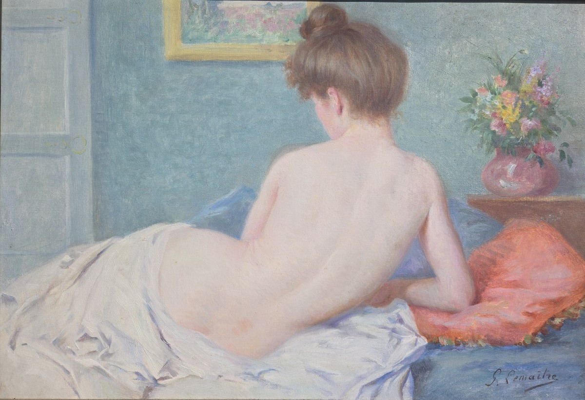 Gustave Lemaitre (1860‑1945) Nu féminin Post Impressionniste Vers 1900 Art Nouveau