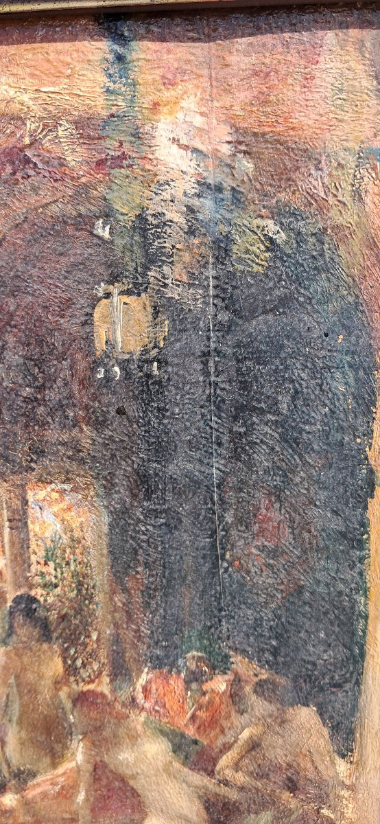 Orientalist Painting By Maurice Bompard, Harem Scene, Nude Women, Algeria, North Africa, Morocco-photo-4