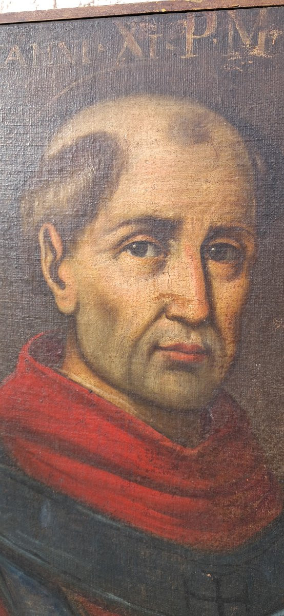 17th-century Painting, Portrait Of Cardinal Clement VII Of Verona, Italy, Nobleman, Coat Of Arms-photo-2