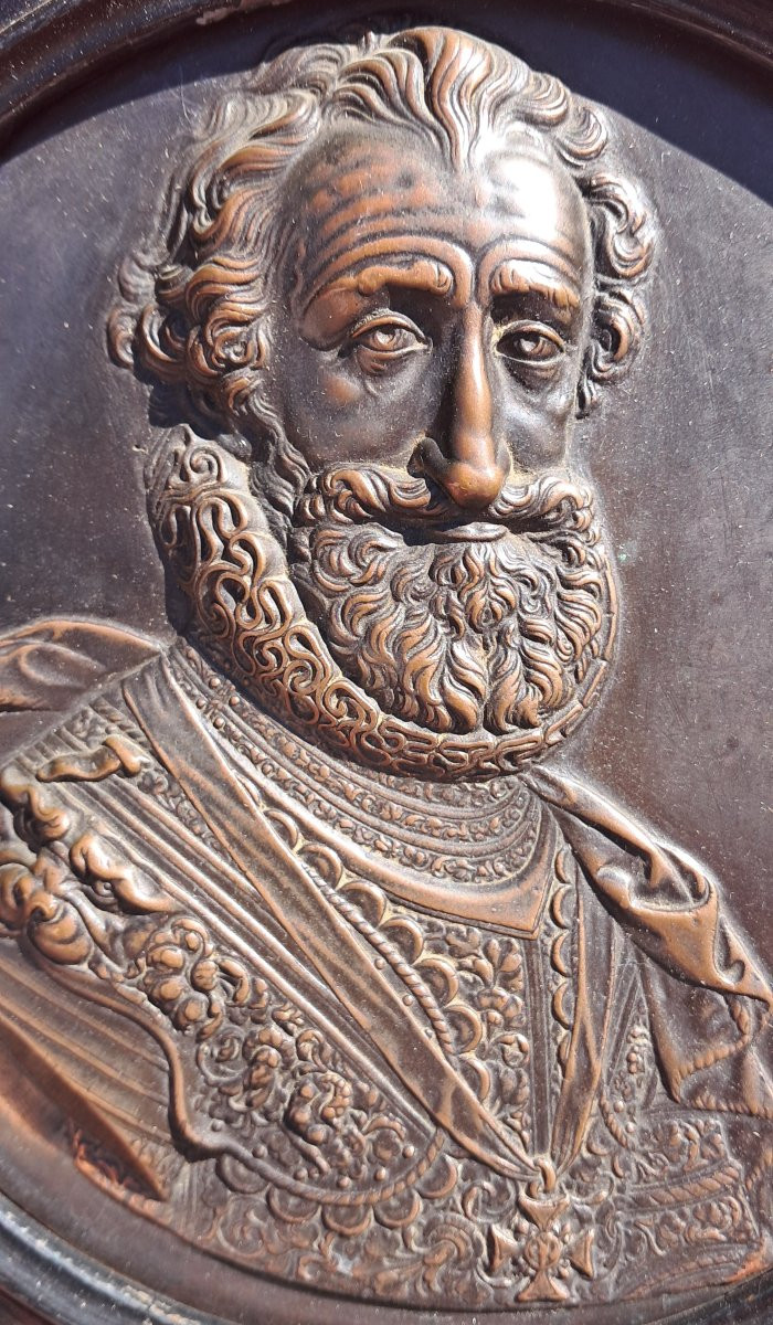 Medal Portrait Of King Henri IV Of France Engraver Guillaume Dupré 19th Century Bronze Royalty Noble-photo-1