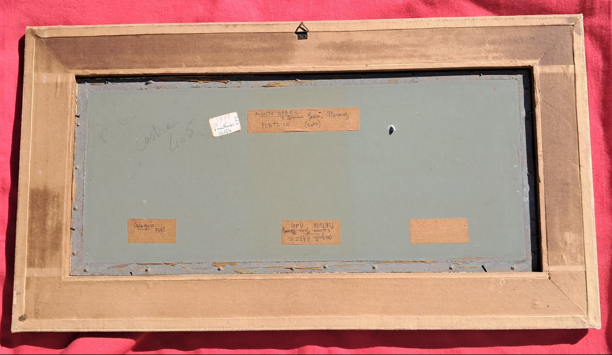 Tableau huile années 70 Auguste HARZIG PORT Marine CADAQUÉS ESPAGNE BENEZIT Dali CATALOGNE -photo-2