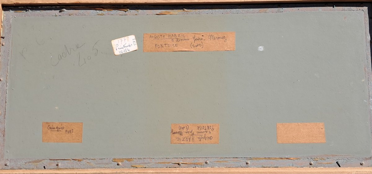 Tableau huile années 70 Auguste HARZIG PORT Marine CADAQUÉS ESPAGNE BENEZIT Dali CATALOGNE -photo-1