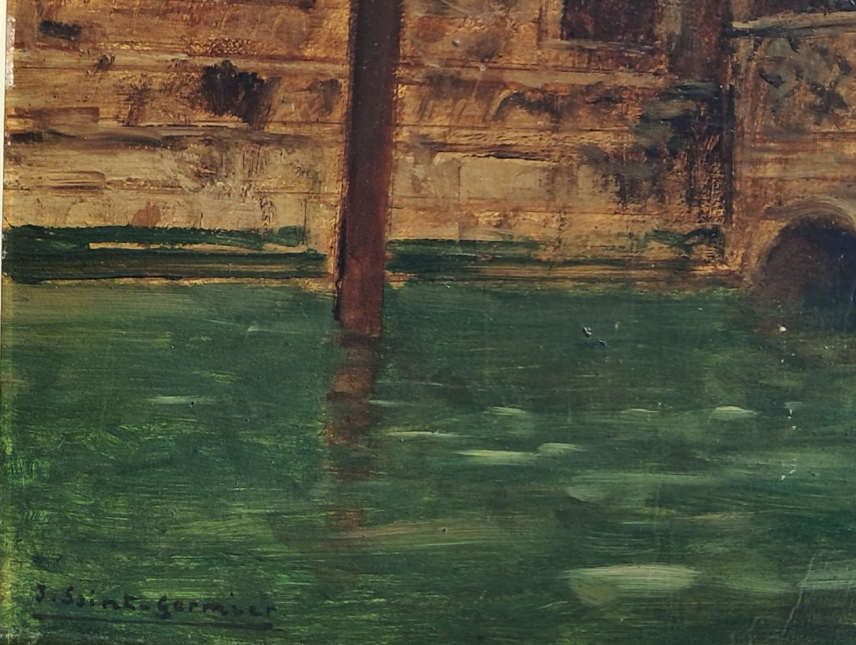 Paire de tableaux Venise Italie Joseph Saint Germier impressionniste Toulouse Bayonne Basque-photo-2