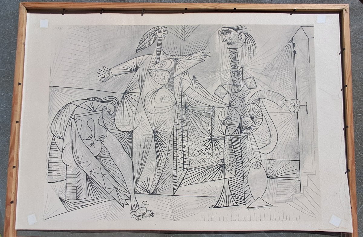 Pablo Picasso les baigneuses au crabe 1938 ancien tirage vers 1970 Cubisme Mougins  -photo-2