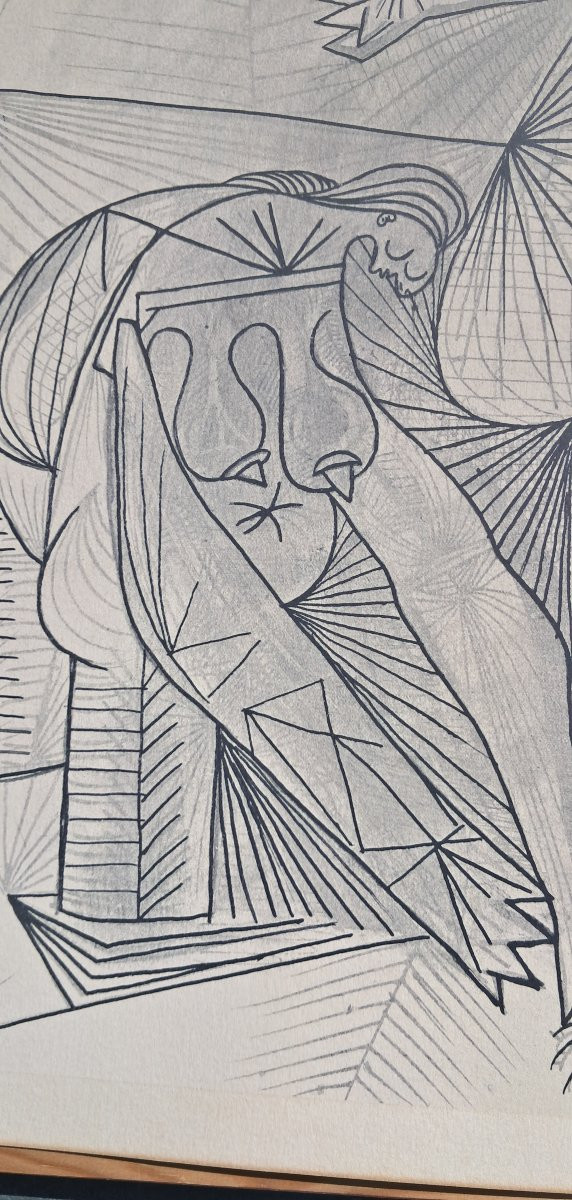Pablo Picasso les baigneuses au crabe 1938 ancien tirage vers 1970 Cubisme Mougins  -photo-3