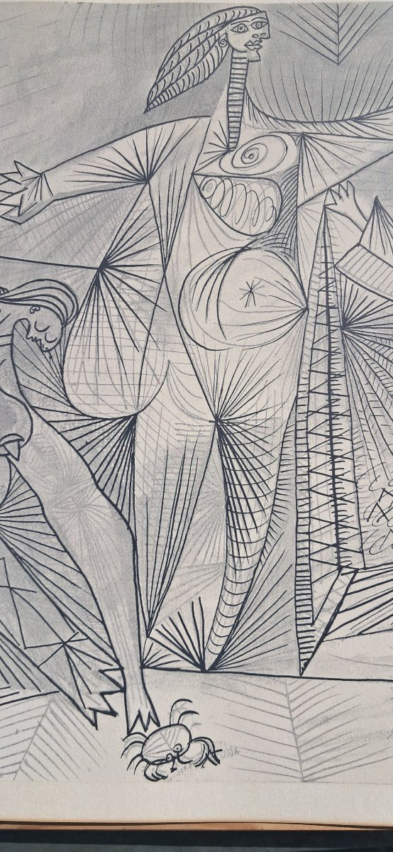 Pablo Picasso les baigneuses au crabe 1938 ancien tirage vers 1970 Cubisme Mougins  -photo-3