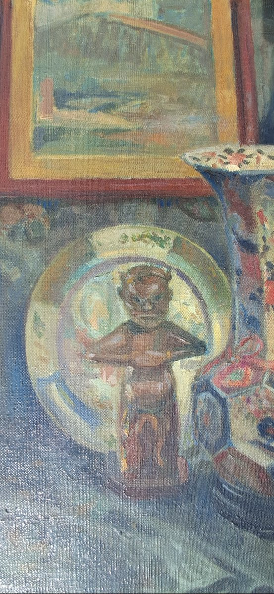 Painting 19th Century Imari Noh Mask Fetish Africa Asia China Japan Orientalism Japanism Travel-photo-2