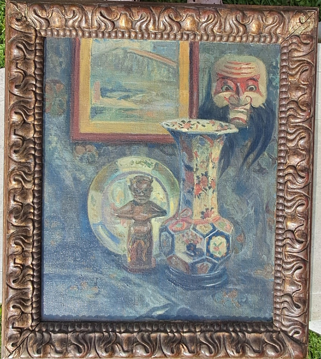 Painting 19th Century Imari Noh Mask Fetish Africa Asia China Japan Orientalism Japanism Travel
