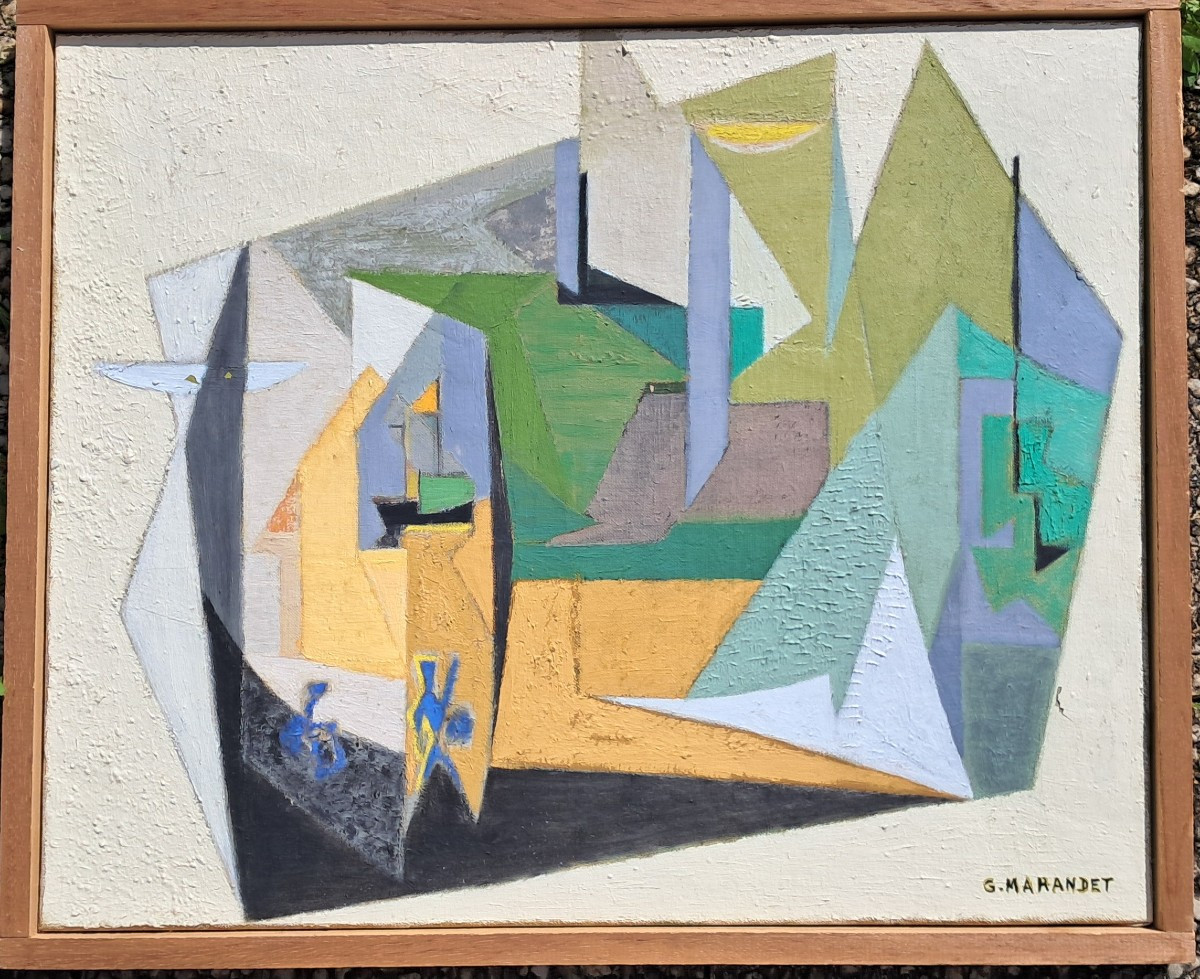 Painting Port De Rouen Guy Marandet Cubiste Cubisme André Lhote Normandie Marine Bateau Mer