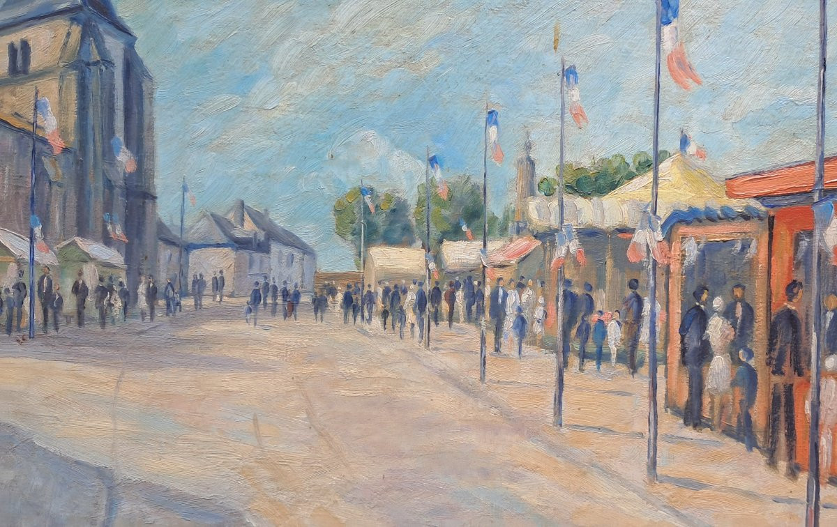 Tableau Creuse School Of Crozant Grand Bourg Maurice Leblanc National Holiday Merry-go-round Flags-photo-3
