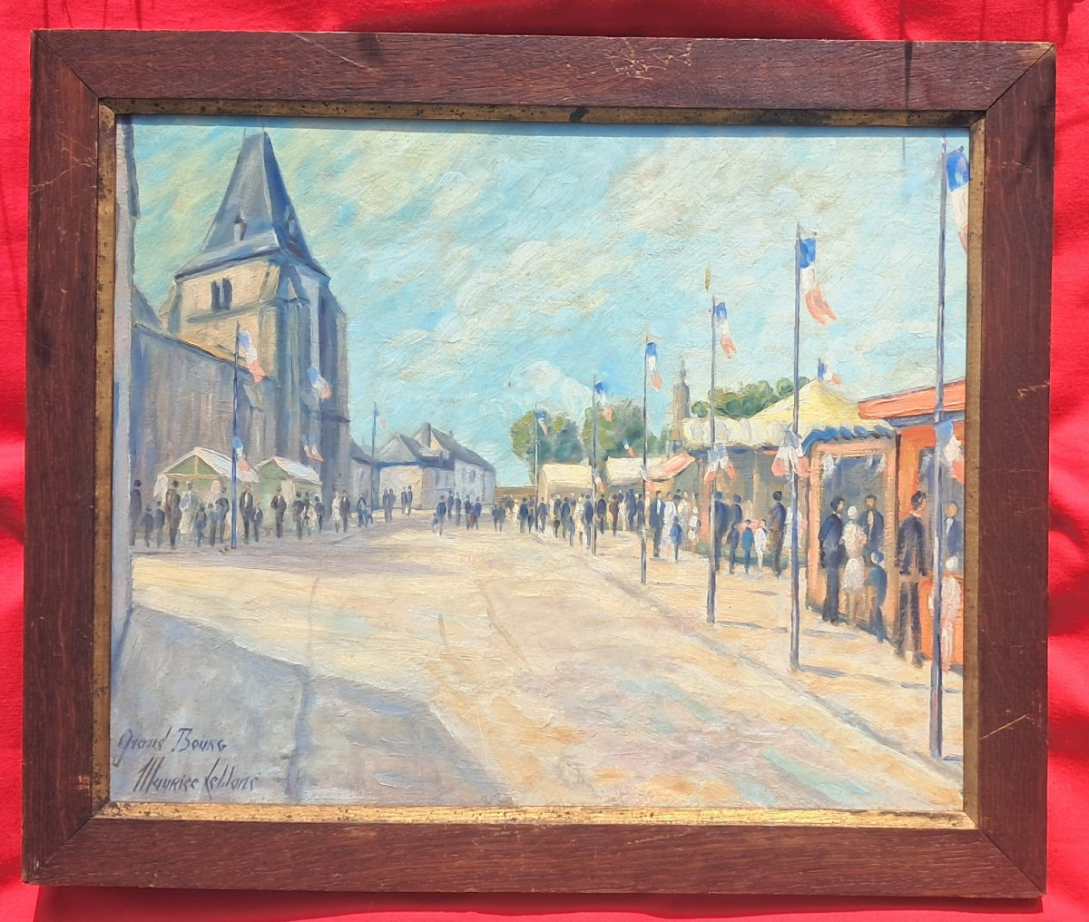 Tableau Creuse School Of Crozant Grand Bourg Maurice Leblanc National Holiday Merry-go-round Flags