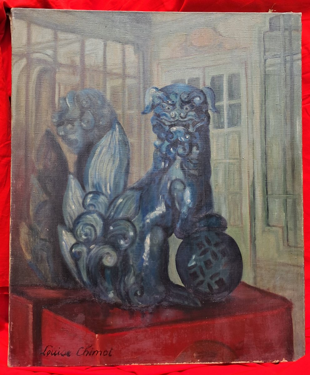 Painting Asia Chien De Fô Chinese Porcelain Buddhist China Vietnam Indochina Louis Chimot