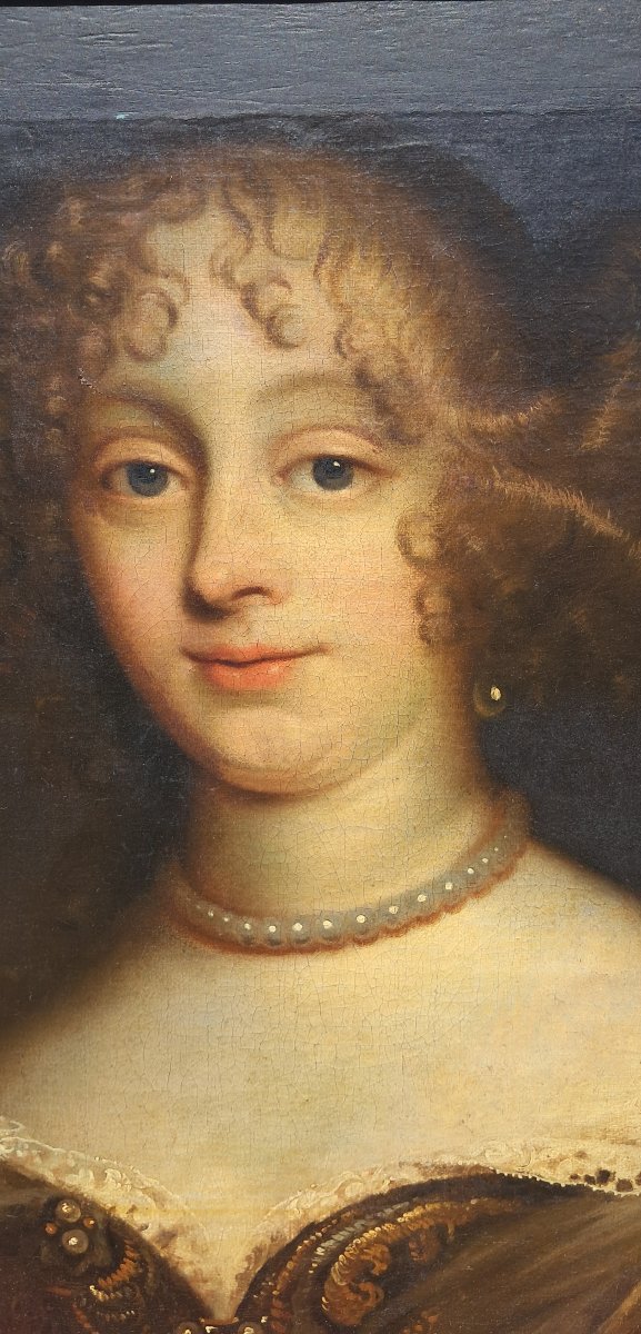 Portrait  XVIIe Noble marquise de Sevigné Louis XIV Claude LEFEBVRE Pierre MIGNARD cadre 18e  -photo-7
