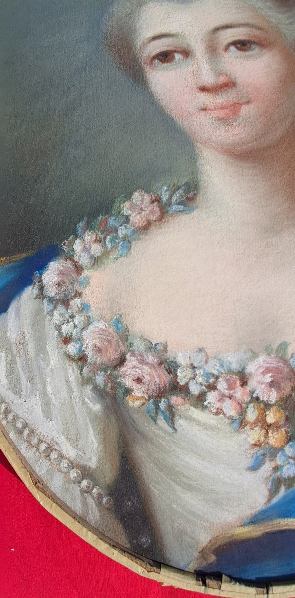 Portrait pastel Louis XVI marquise comtesse noble noblesse XVIIIe ovale Versailles Nattier -photo-2