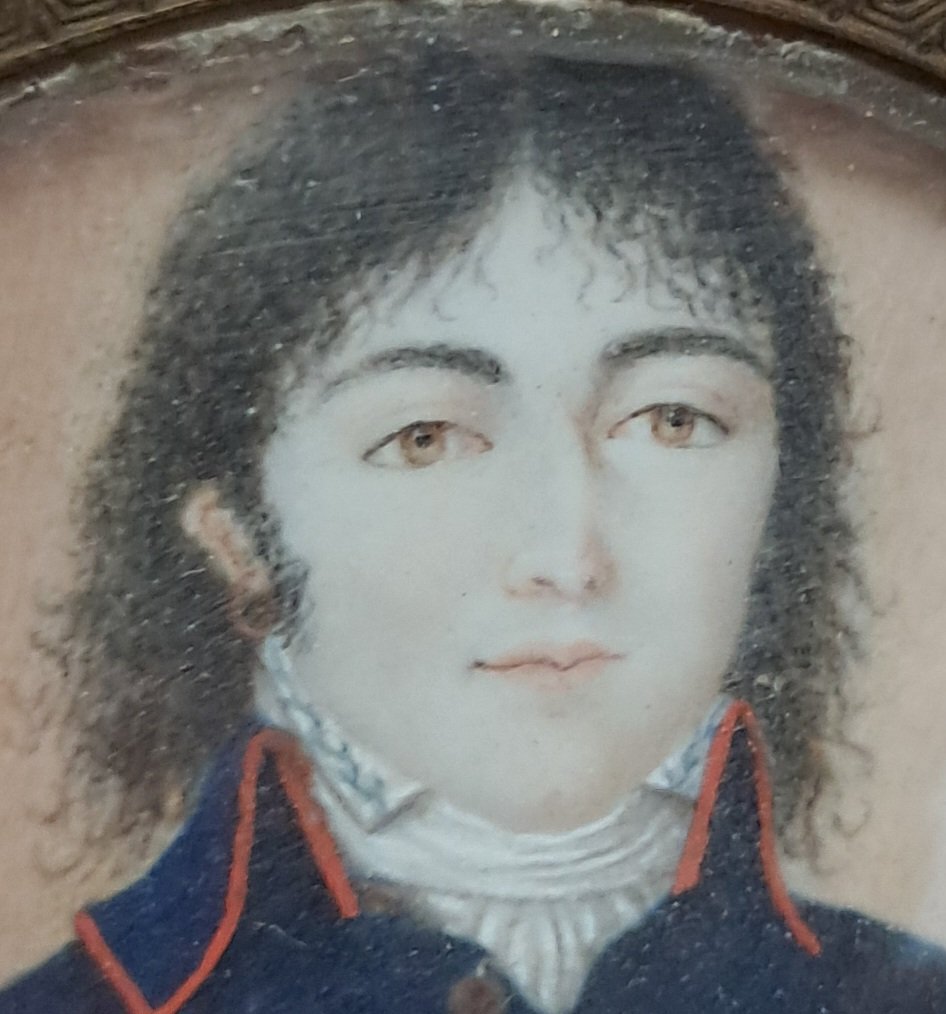 Miniature XVIIIe Century Young Men Military Empire 1795 - 1800-photo-2