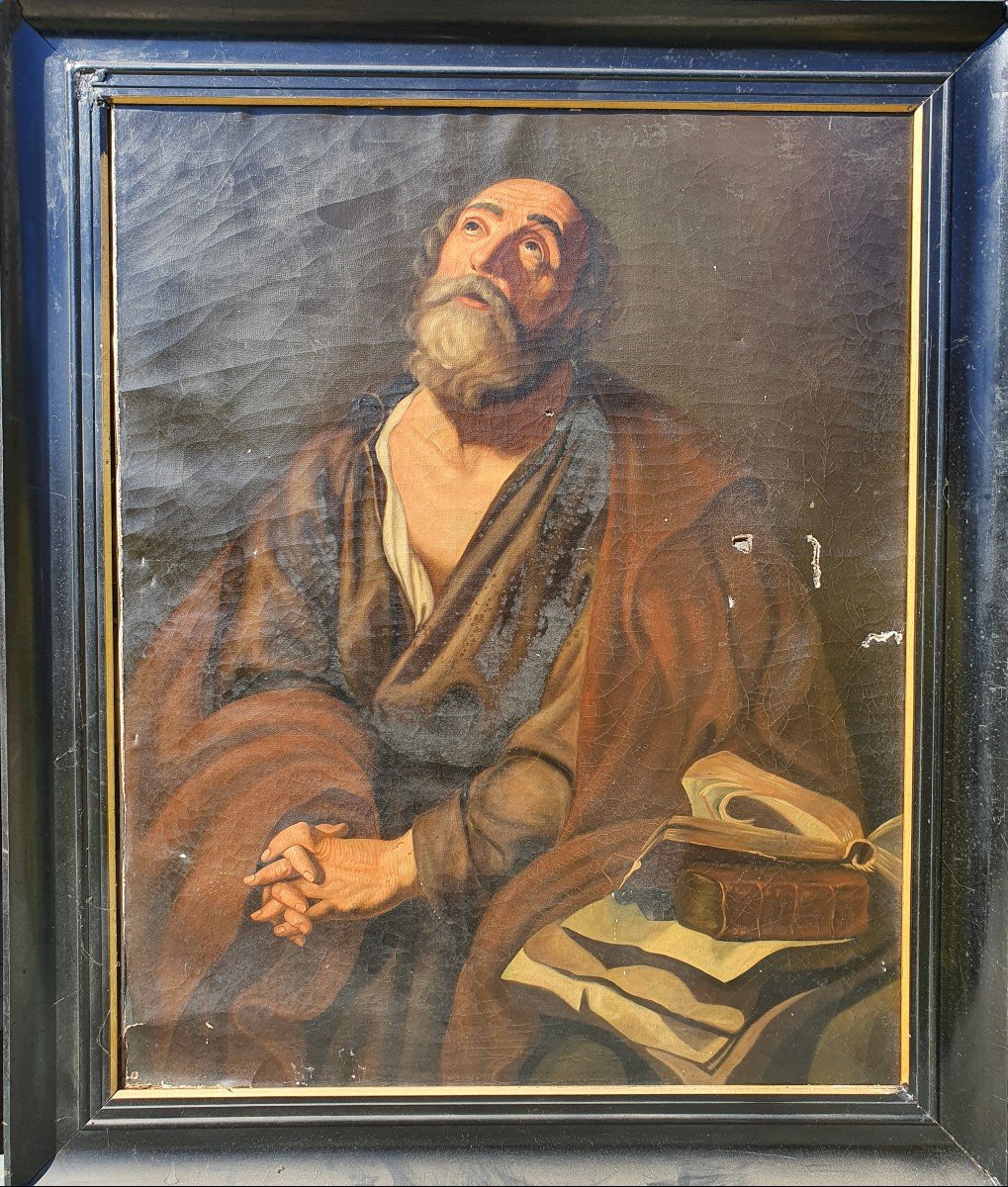 Imposant Tableau Religieux Saint Pierre XVIIIe 18e Ribera (suiveur de)