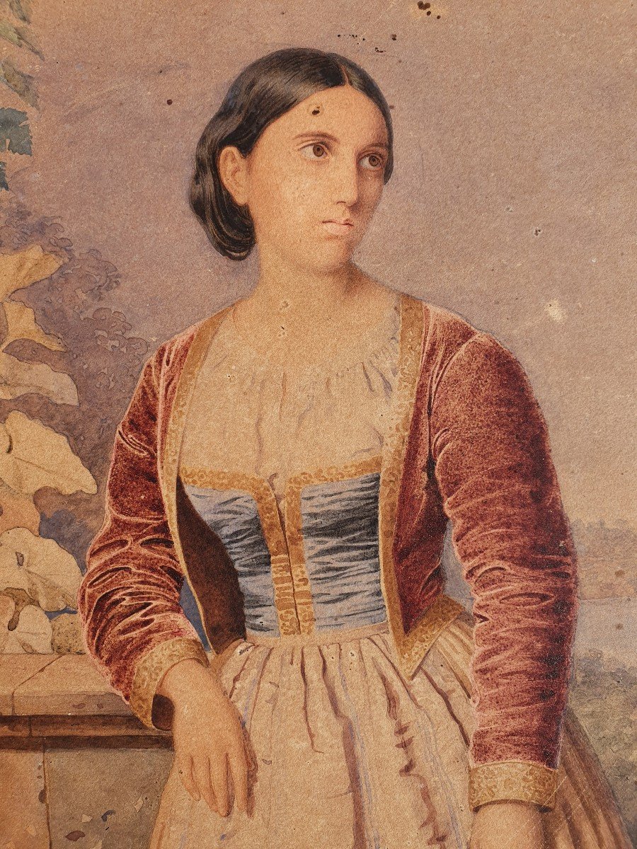 Portrait D’Adélaïde De Hasbourg-Lorraine, Reine De Sardaigne, Maison De Savoie, F. Pietrocola -photo-2