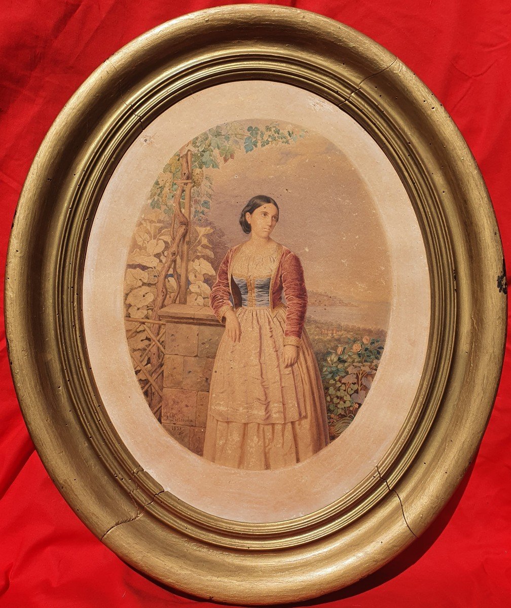 Portrait D’Adélaïde De Hasbourg-Lorraine, Reine De Sardaigne, Maison De Savoie, F. Pietrocola -photo-3