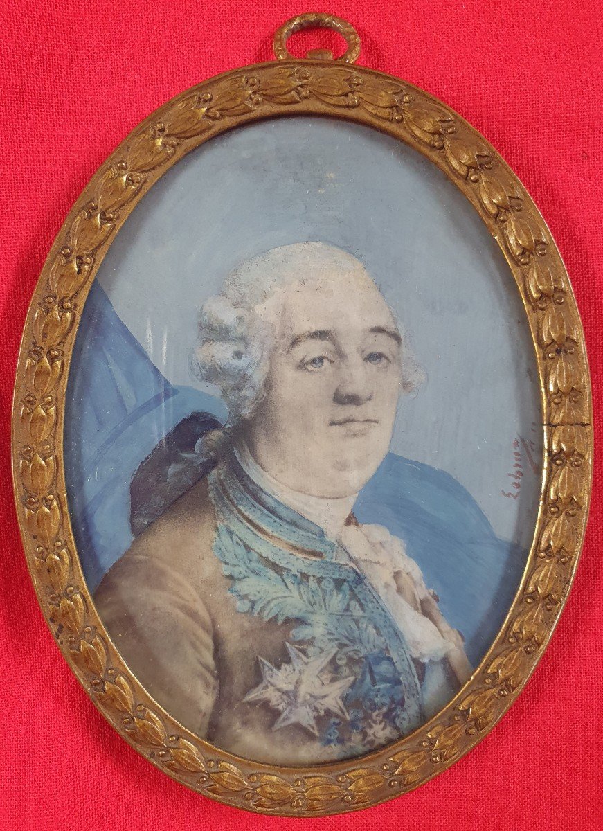 Portraits Du Roi Louis XVI Et De La Reine Marie-Antoinette, Miniature Sur Ivoire Signée-photo-2