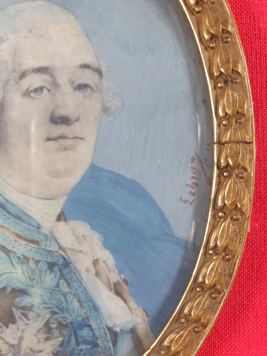 Portraits Of King Louis XVI And Queen Marie-antoinette, Miniature On Ivory Signed-photo-2