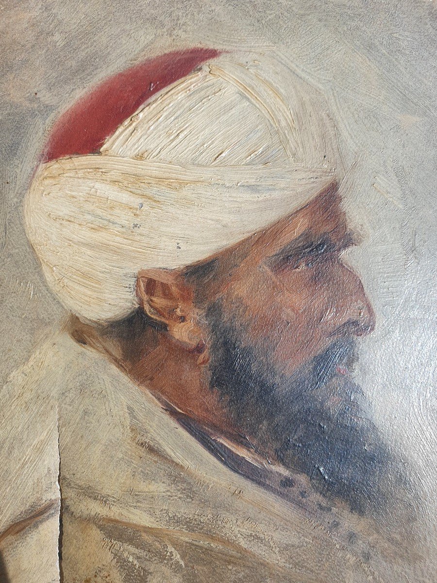 Orientalist Portrait By The Painter Robert Lundberg Tanger 1880 -photo-3