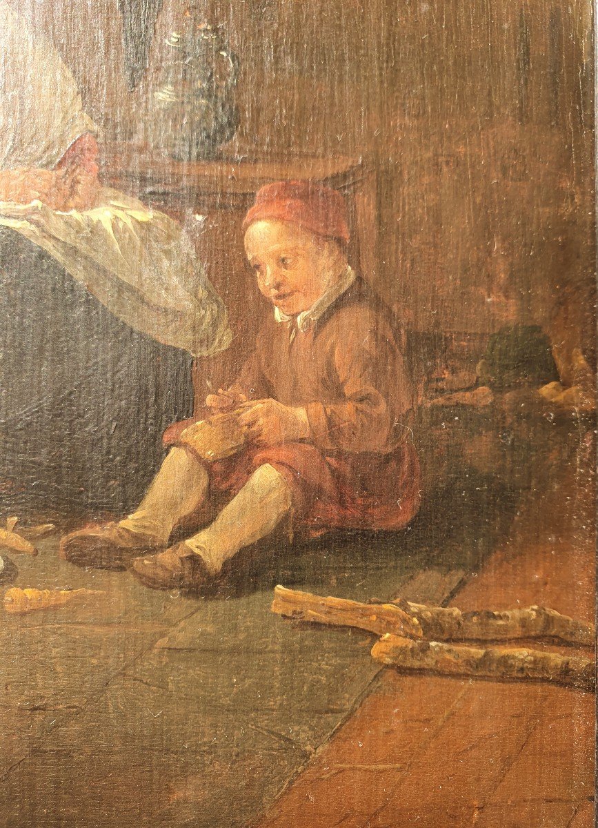 Tableau Sign&eacute; Thomas Wijck / Wyck / Wyke (1616-1677) Sc&egrave;ne D&rsquo;int&eacute;rieur Hollande XVII Si&egrave;cle-photo-1