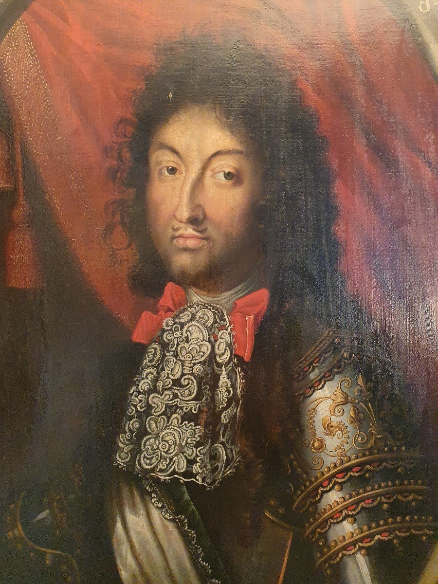 Portrait Of The King Of France Louis XIV In Armour Dating From The 17th Century.-photo-1