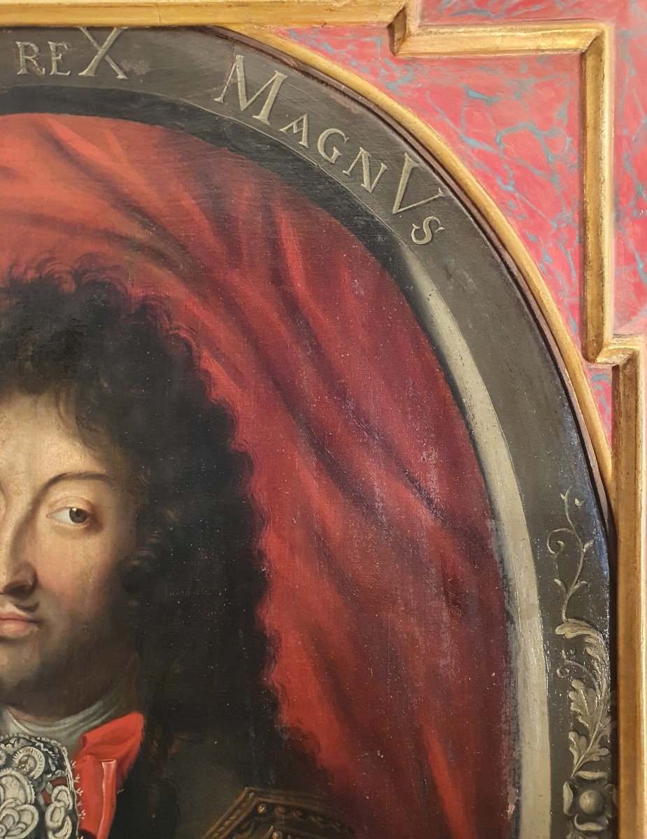 Portrait Of The King Of France Louis XIV In Armour Dating From The 17th Century.-photo-3