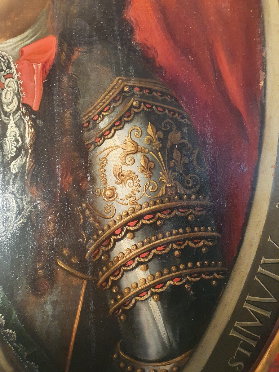 Portrait Of The King Of France Louis XIV In Armour Dating From The 17th Century.-photo-7