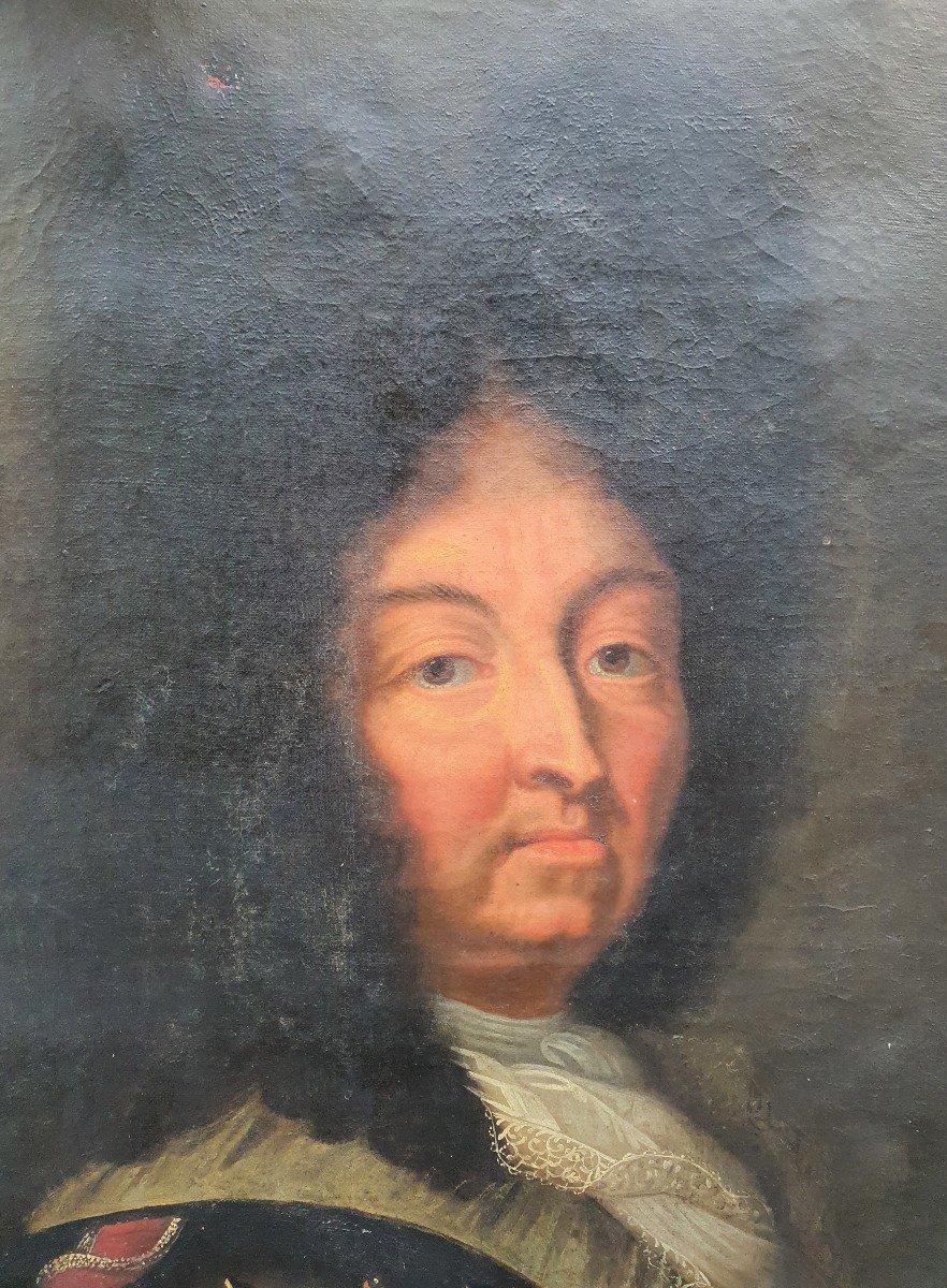 Portrait Du Roi Louis XIV En Armure, XVIIIe Siècle, Suiveur De Hyacinthe Rigaud-photo-2