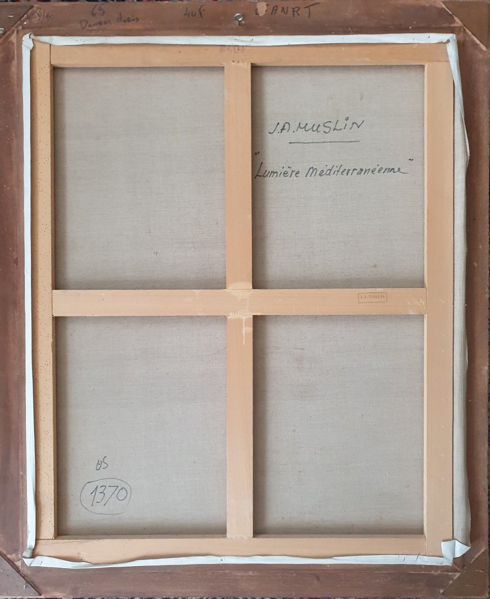 “Lumière Méditerranéenne " grande huile sur toile Marine Joseph Muslin-photo-3