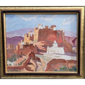 Deux Tableaux Orientaliste Pierre Benoit (1886 - 1962) Peintre Voyageur écrivain Art Deco Maroc
