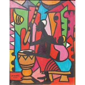 Jacques Zigoma (1936-1987) Poto-poto School Brazzaville Congo African Painting