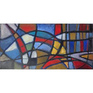André Bloc (1896-1966) Tableau Abstrait, Mondrian, Le Corbusier, Vasarely Design