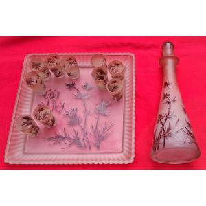 Vessiere Nancy Art Nouveau Glassware Set, Circa 1900 – Pâte De Verre