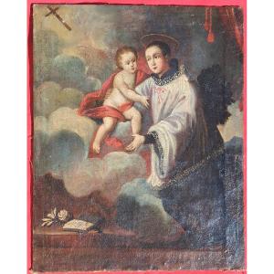 Saint Anthony Of Padua Religious Painting 18th Century