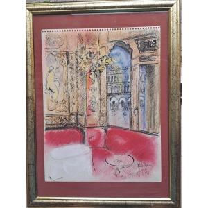 Watercolor And Pastel Venice Coffee Florian Brunet-vidal