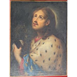 Portrait Of Saint Louis, King Of France, Louis Ix, By Jouvenet, A Noble Catholic Religious Figure. 