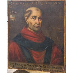 17th-century Painting, Portrait Of Cardinal Clement VII Of Verona, Italy, Nobleman, Coat Of Arms