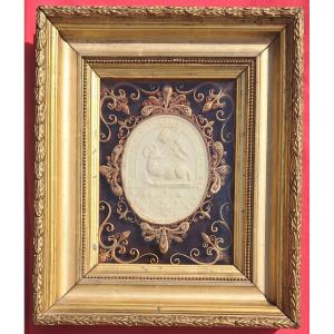 Frame Reliquary Napoleon III Wax Agnus Dei Pope Paperolles Catholic Christian Cross Religion