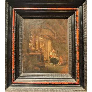 Oil On Panel Signed Thomas Wijck/ Wyck/ Wyke (1616-1677) Interior Scene Holland 17th Century