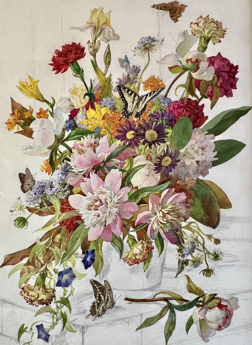 Andrey Avinoff Floral Still Life With Butterflies-photo-3