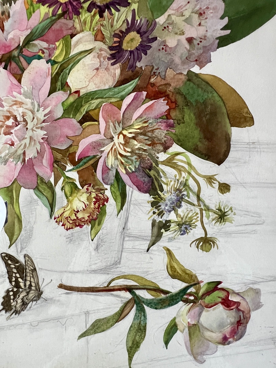 Andrey Avinoff Floral Still Life With Butterflies-photo-4