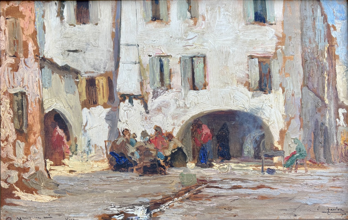 Ludovico Cavaleri Street Scene In Chioggia-photo-2