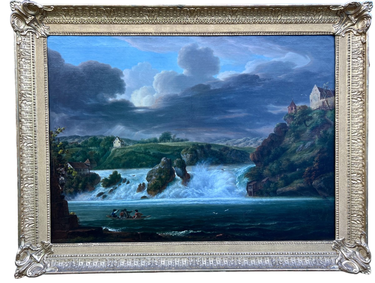 M.NEUSTUCK 1811 LES CHUTES DU RHIN À SCHAFFOUSE HUILE/TOILE