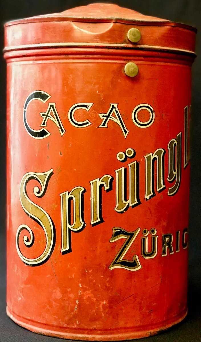 Very Rare Sprungli Cocoa Metal Box-photo-4