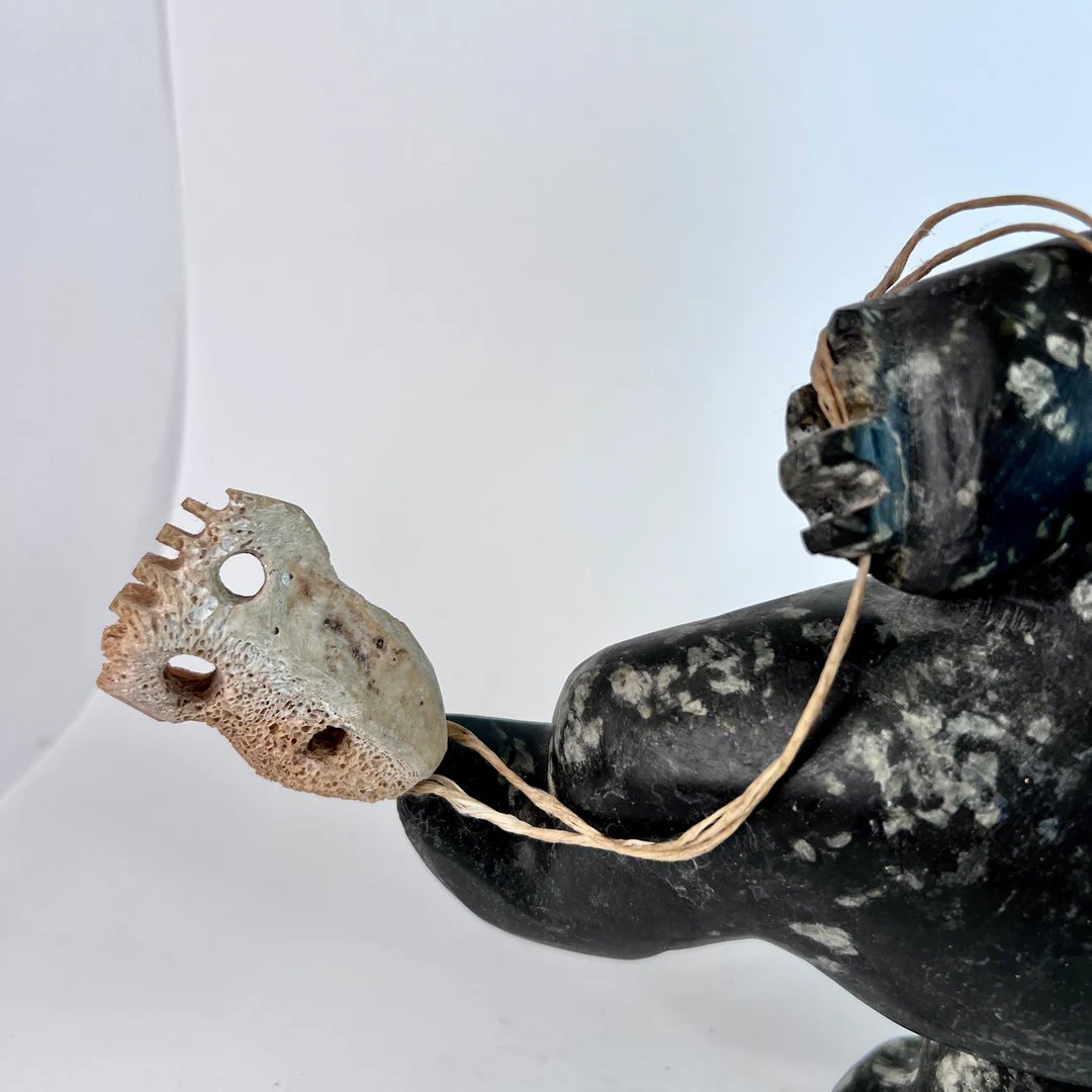 Judas Ullulaq, Sculpture Of An Inuit Shaman Capturing A Spirit-photo-3