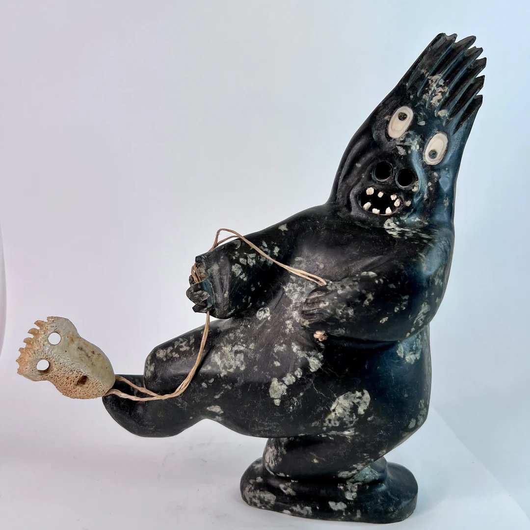 Judas Ullulaq, Sculpture Of An Inuit Shaman Capturing A Spirit-photo-2